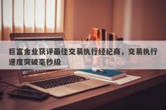 巨富金业获评最佳交易执行经纪商，交易执行速度突破毫秒级
