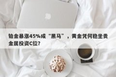 铂金暴涨45%成“黑马”，黄金凭何稳坐贵金属投资C位？