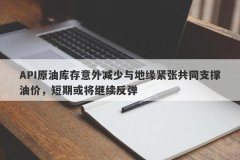 API原油库存意外减少与地缘紧张共同支撑油价，短期或将继续反弹